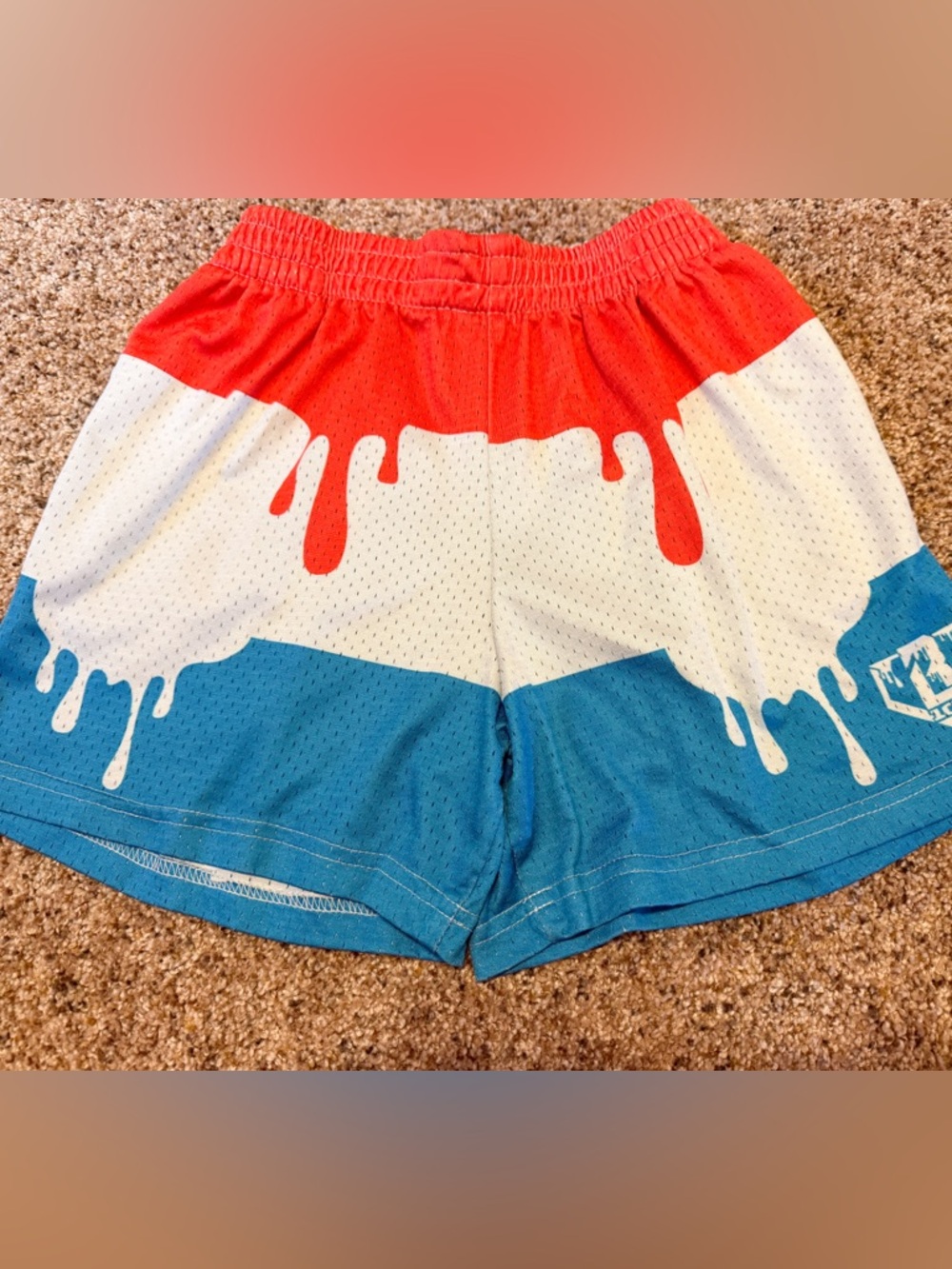 Kids' Drip Patriotic Athletic Shorts - Red, White & Blue BBL 101
